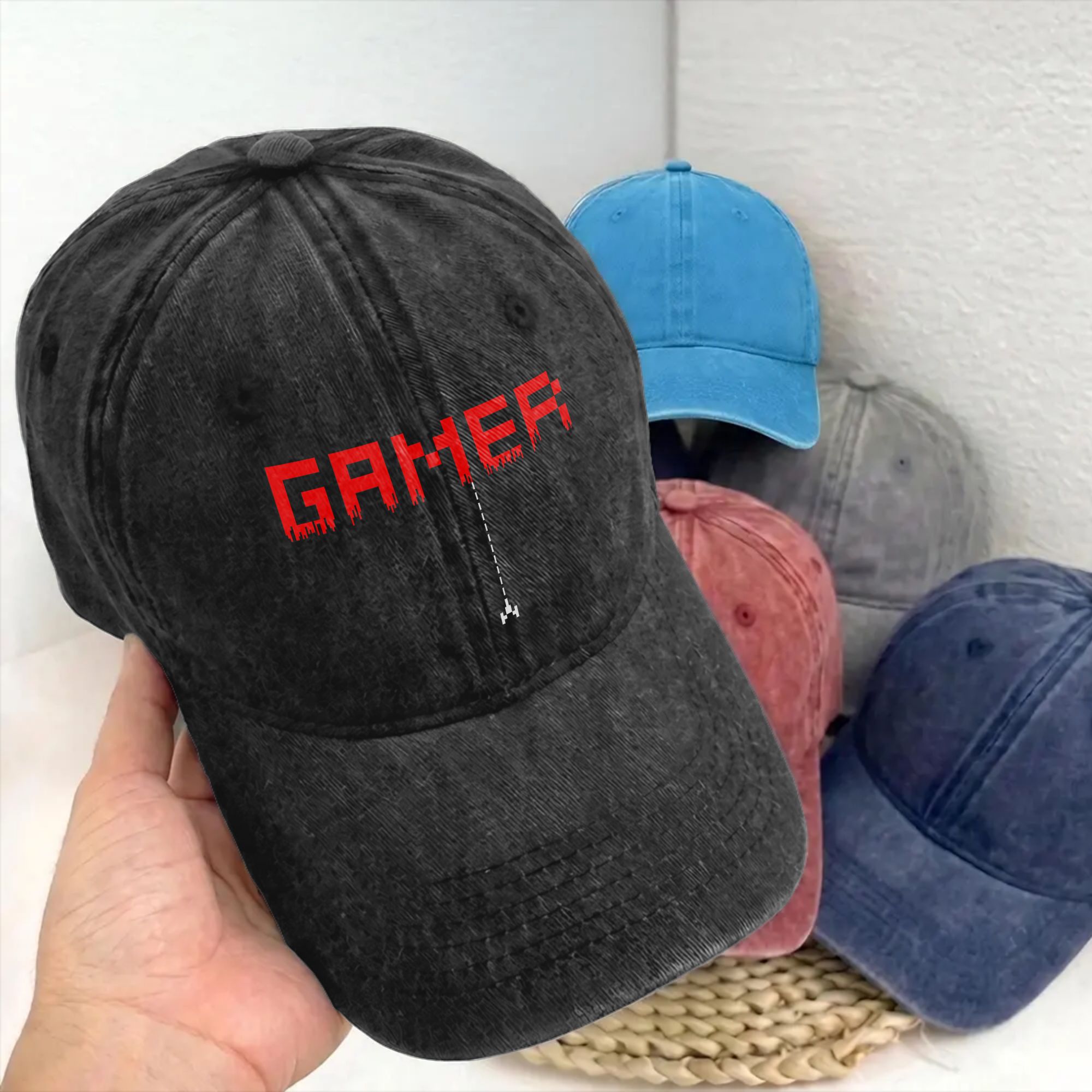 Retro Gaming Gifts For Men - قبعات بيسبول ريترو جيمر بيكسل بتصميم