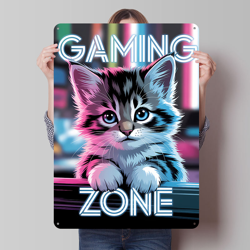 Retro Gaming Zone - لافتات معدنية عتيقة الطراز مخصصة لتزيين