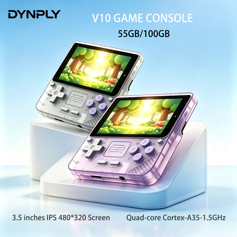 Retro Gaming Kiosk - جهاز ألعاب محمول POWKIDDY V10 بشاشة