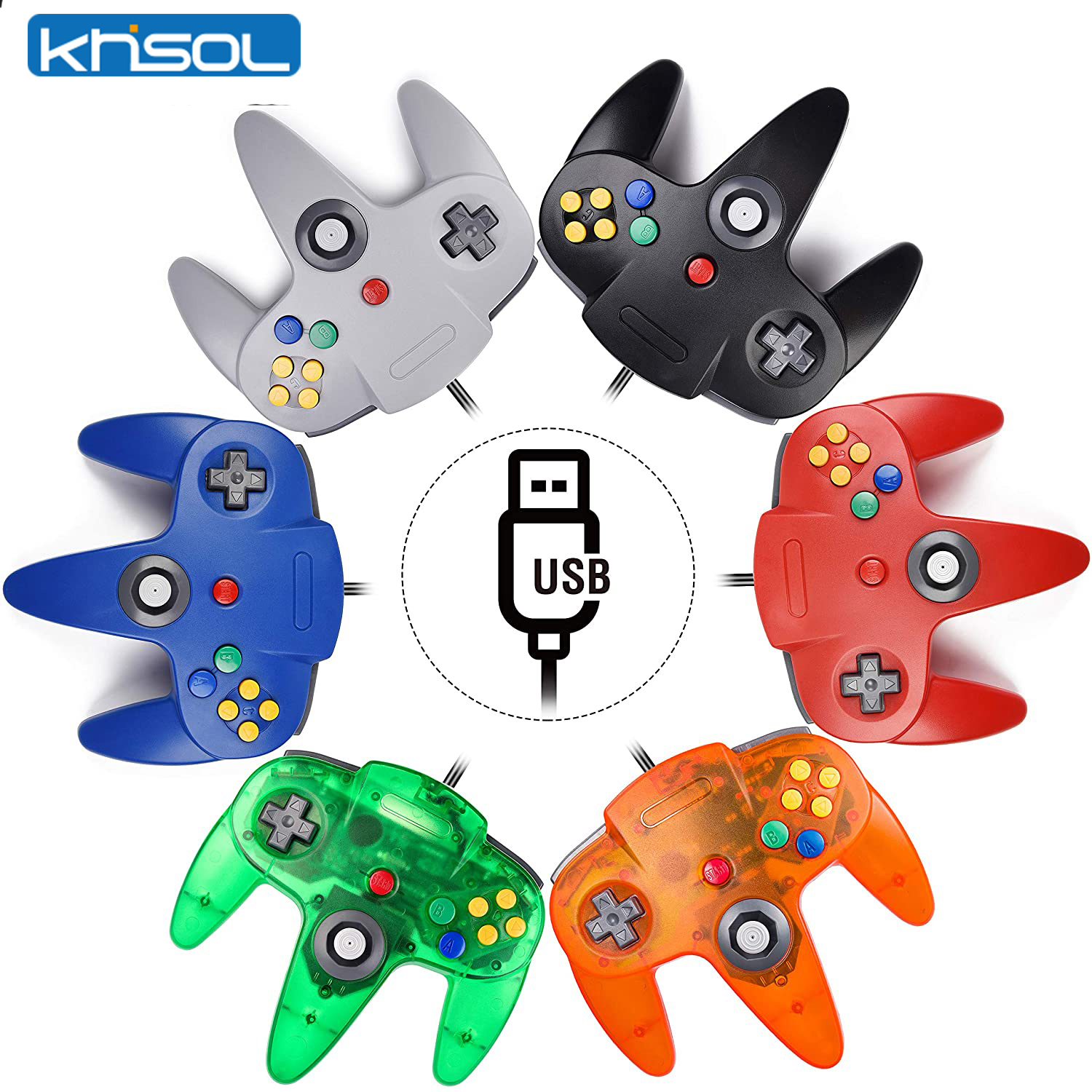Retro Gaming Mac - N64 تحكم كلاسيكي USB سلكي عن