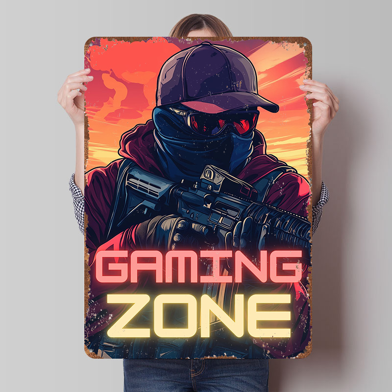 منطقة الألعاب – ملصق فني معدني - مراجعة Retro Gaming Zone وسعره
