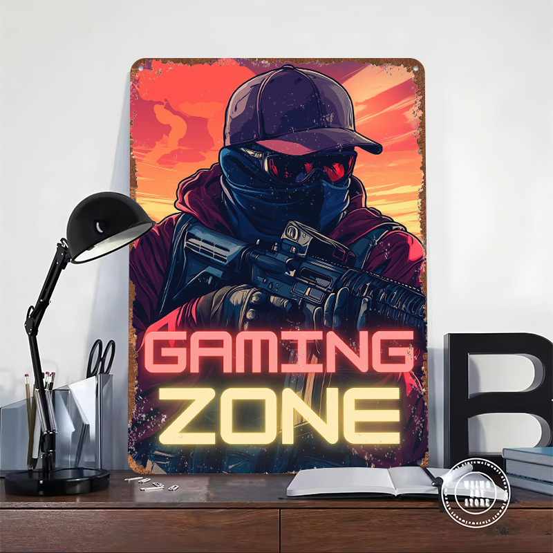 منطقة الألعاب – ملصق فني معدني - مراجعة Retro Gaming Zone وسعره
