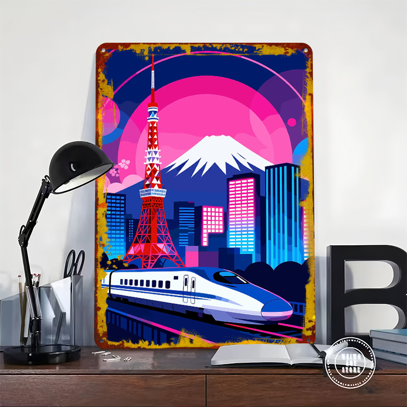 لوحة معدنية عتيقة بتصميم منظر  - مراجعة Retro Gaming Tokyo وسعره