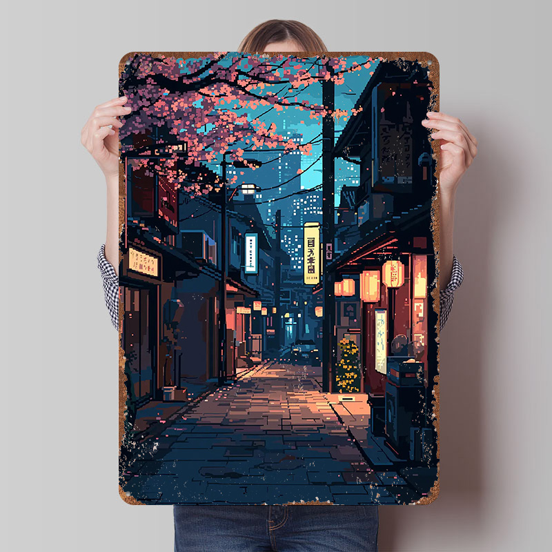 لوحة معدنية مخصصة بتصميم بيكسل - مراجعة Retro Gaming Tokyo وسعره