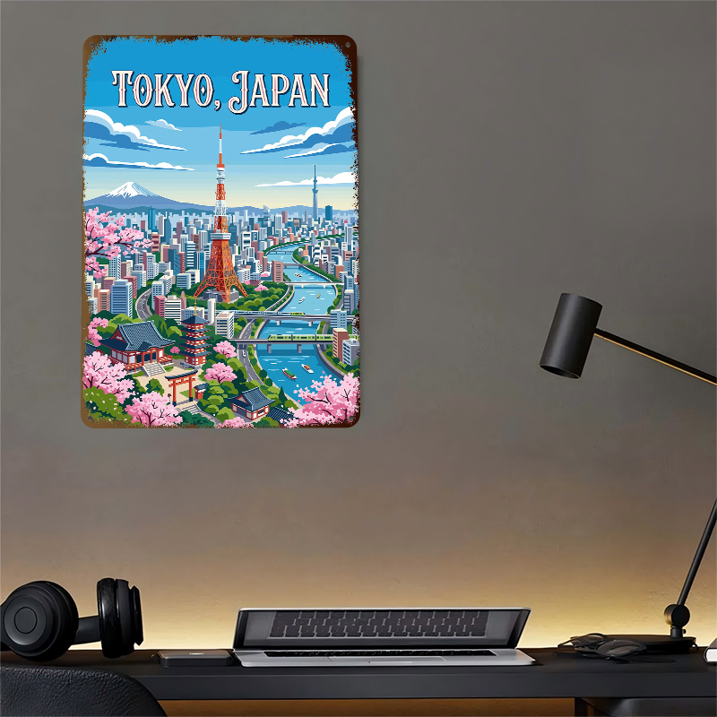 لوحة معدنية مخصصة لمشهد مدينة  - مراجعة Retro Gaming Tokyo وسعره