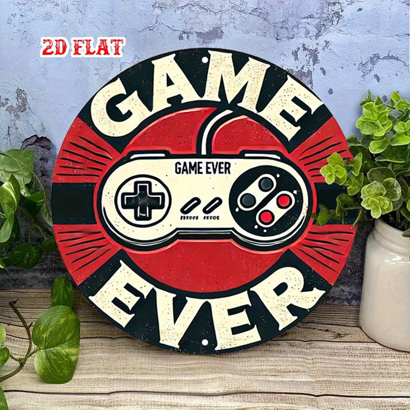 لافتة معدنية مستديرة بتصميم ري - مراجعة Game Retro Gaming وسعره