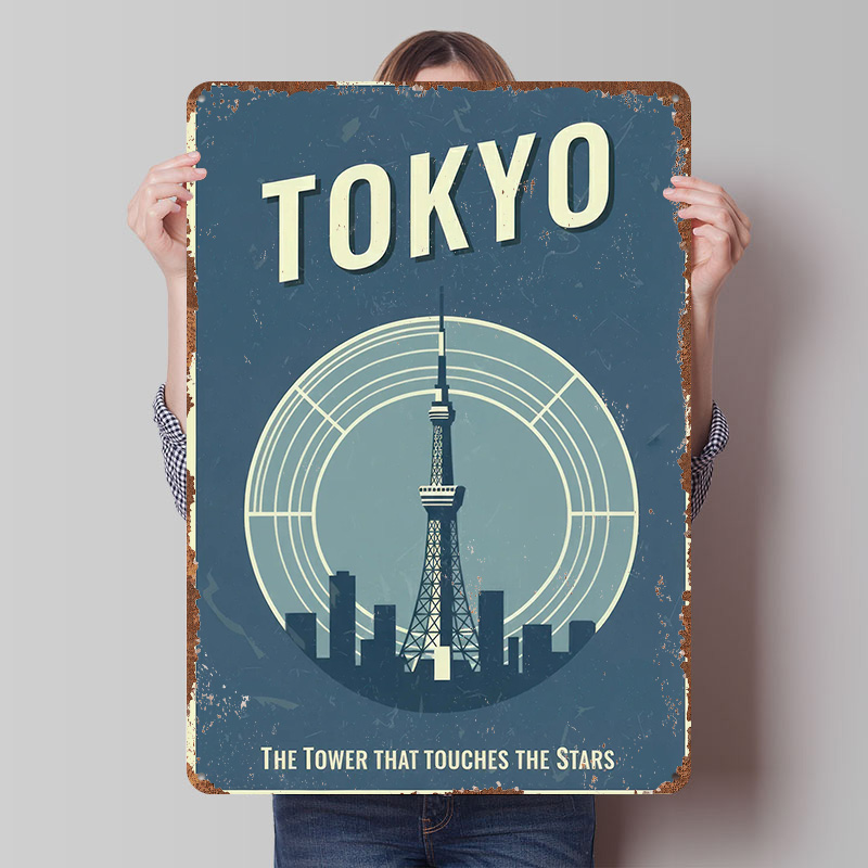 لافتة معدنية عتيقة مطبوعة بتصم - مراجعة Retro Gaming Tokyo وسعره