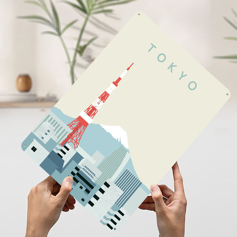 لافتة طوكيو معدنية مطبوعة ثلاث - مراجعة Retro Gaming Tokyo وسعره