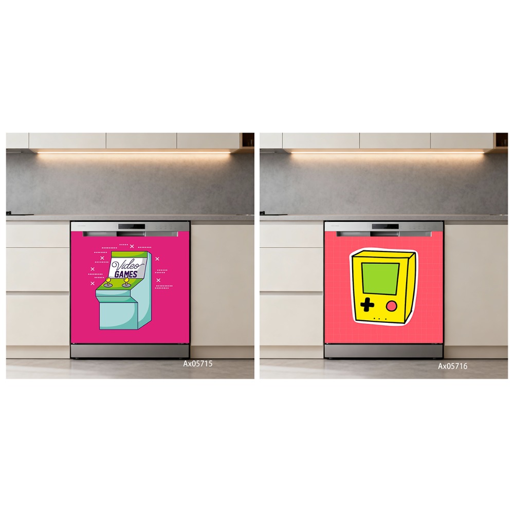 ملصق باب غسالة الأطباق بتصميم  - مراجعة Retro Gaming Cabinet وسعره
