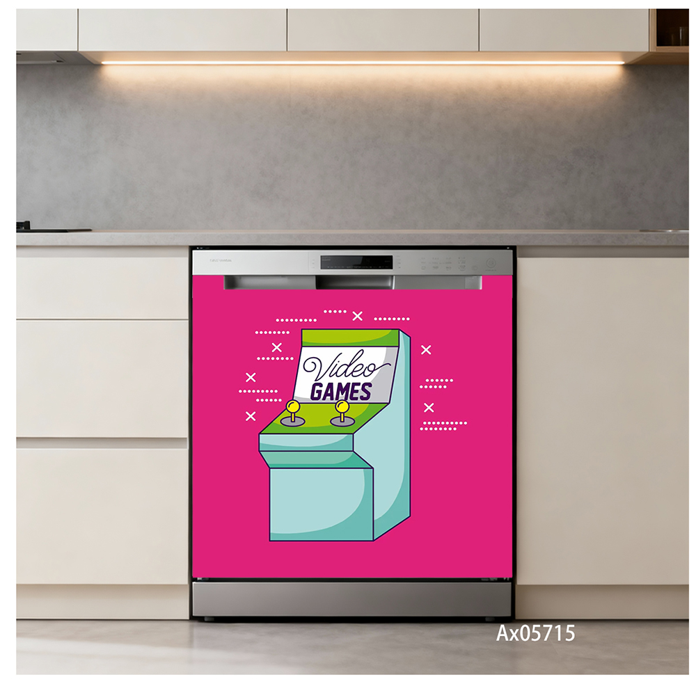 ملصق باب غسالة الأطباق بتصميم  - مراجعة Retro Gaming Cabinet وسعره