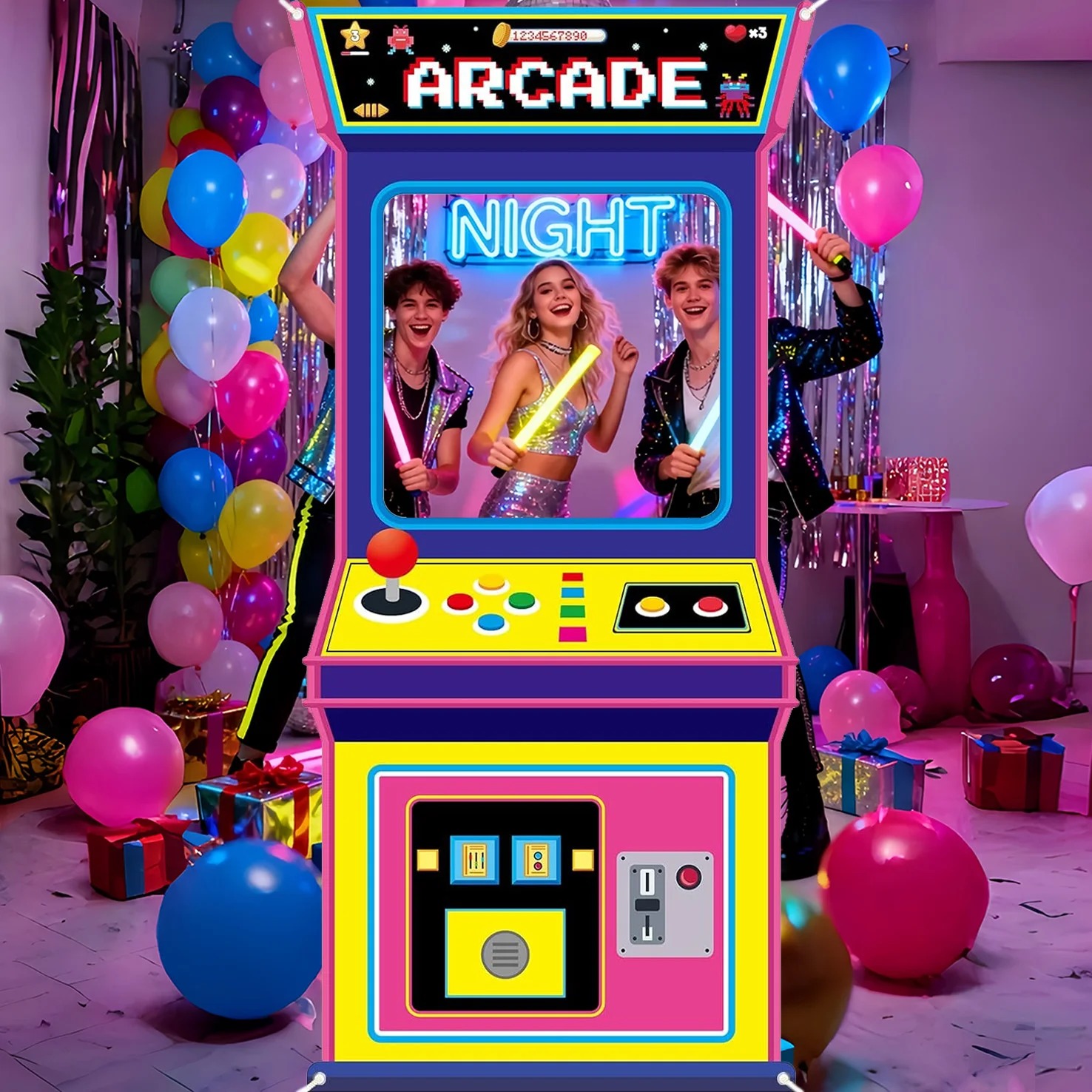 خلفية كشك تصوير بتصميم آلة ألع - مراجعة Retro Gaming Cabinet وسعره